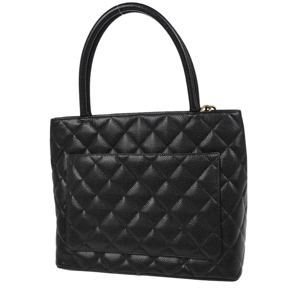 Authentic Chanel Black Caviar Medallion Tote Handbag - Picture 4 of 12